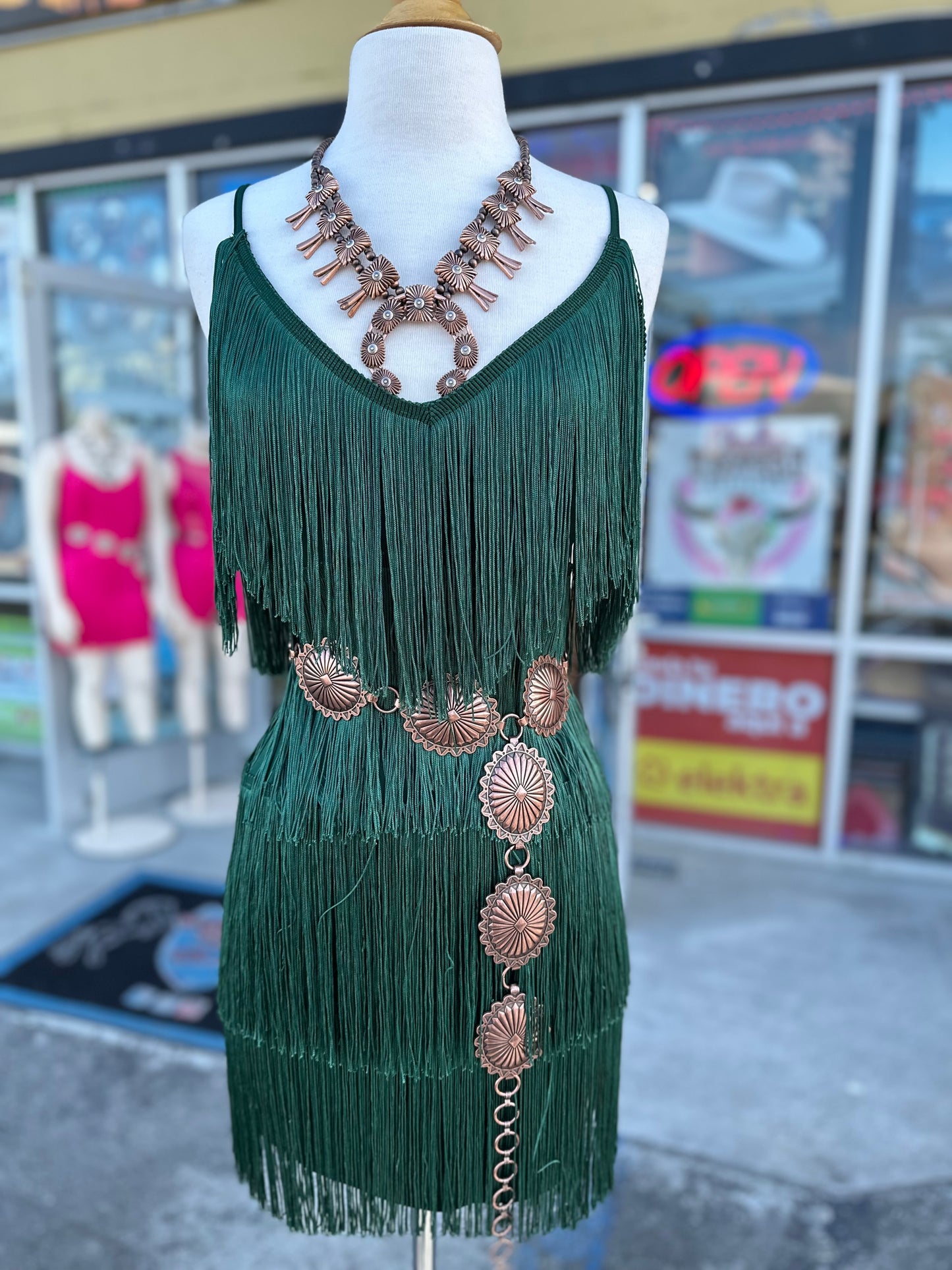 Green Fringe Dress