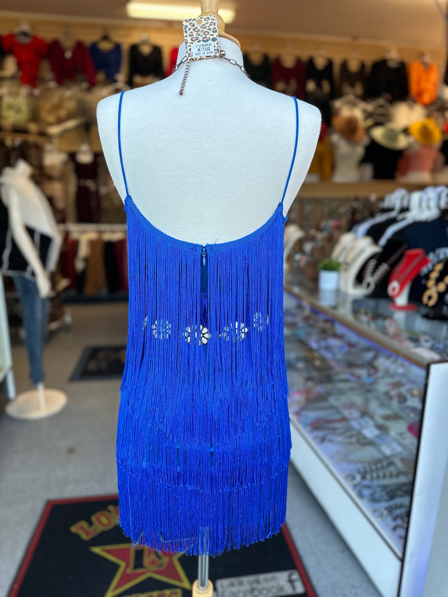 Royal blue fringe Dress