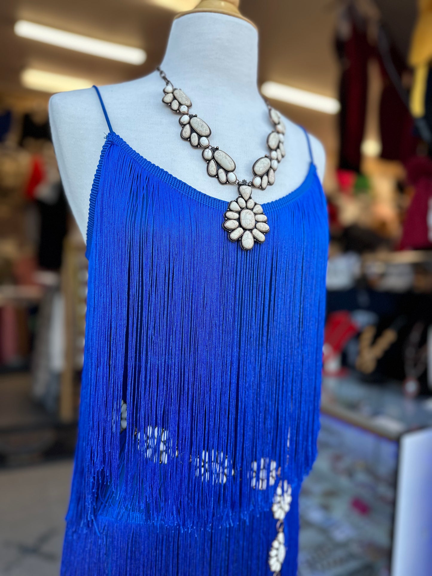Royal blue fringe Dress