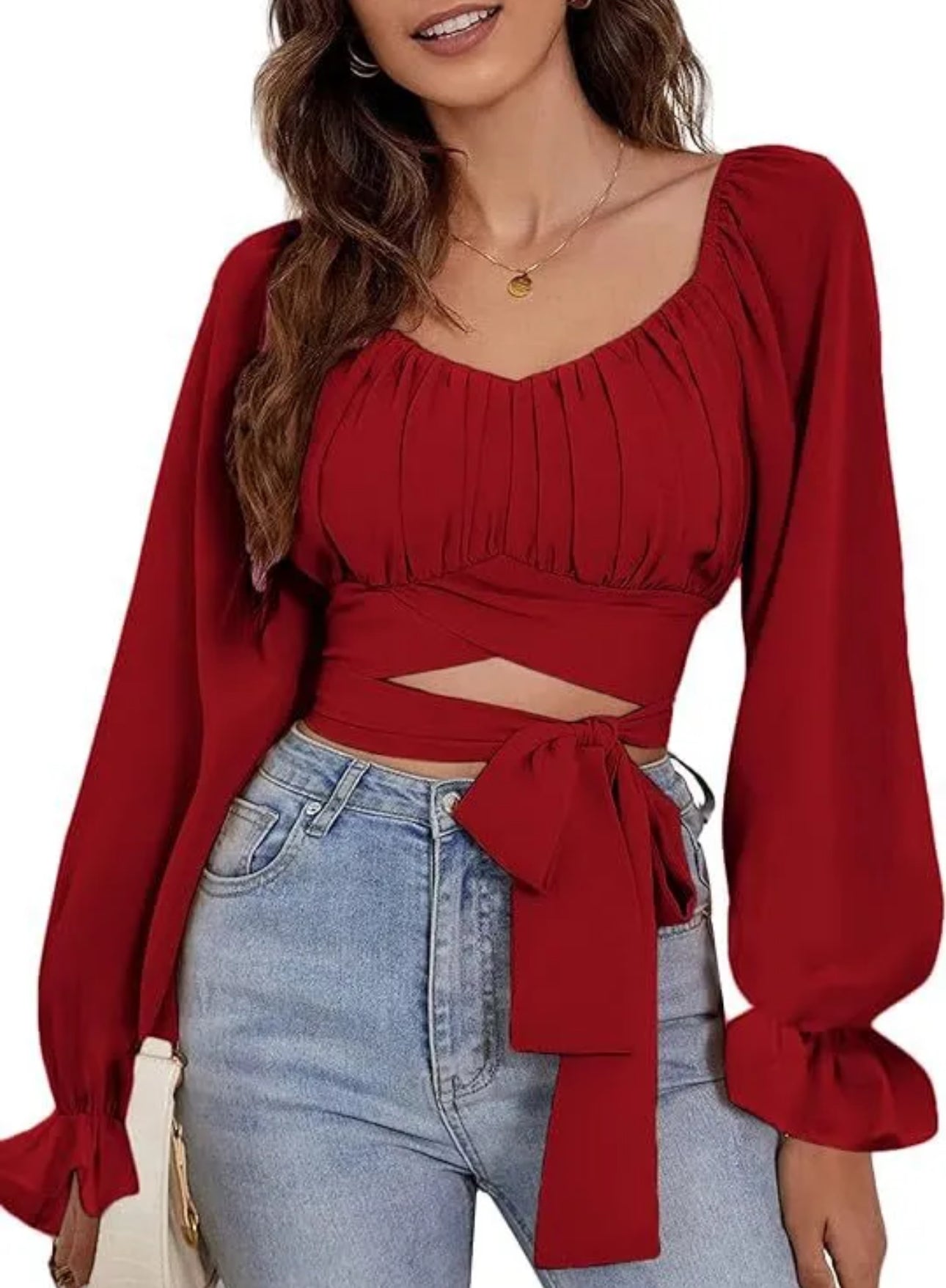 Valentina long sleeve top (burgundy)