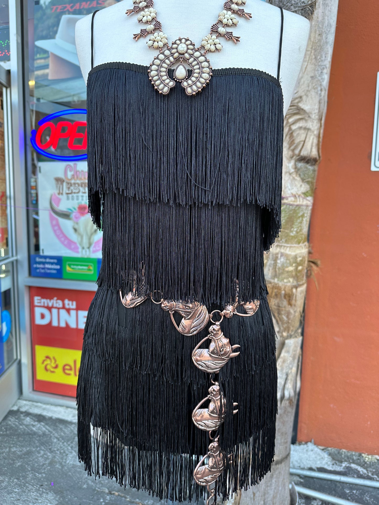 Black Fringe Romper