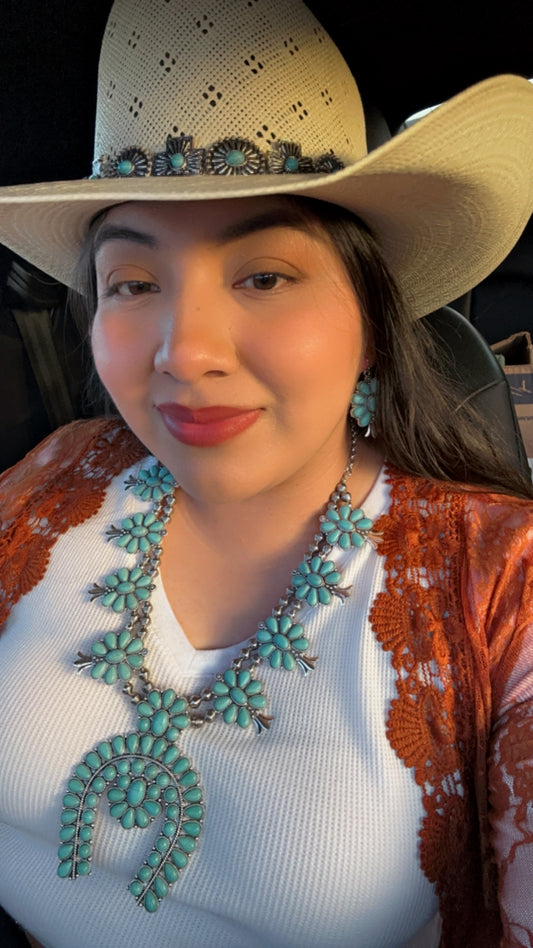 Squash Blossom Necklace and Earrings set