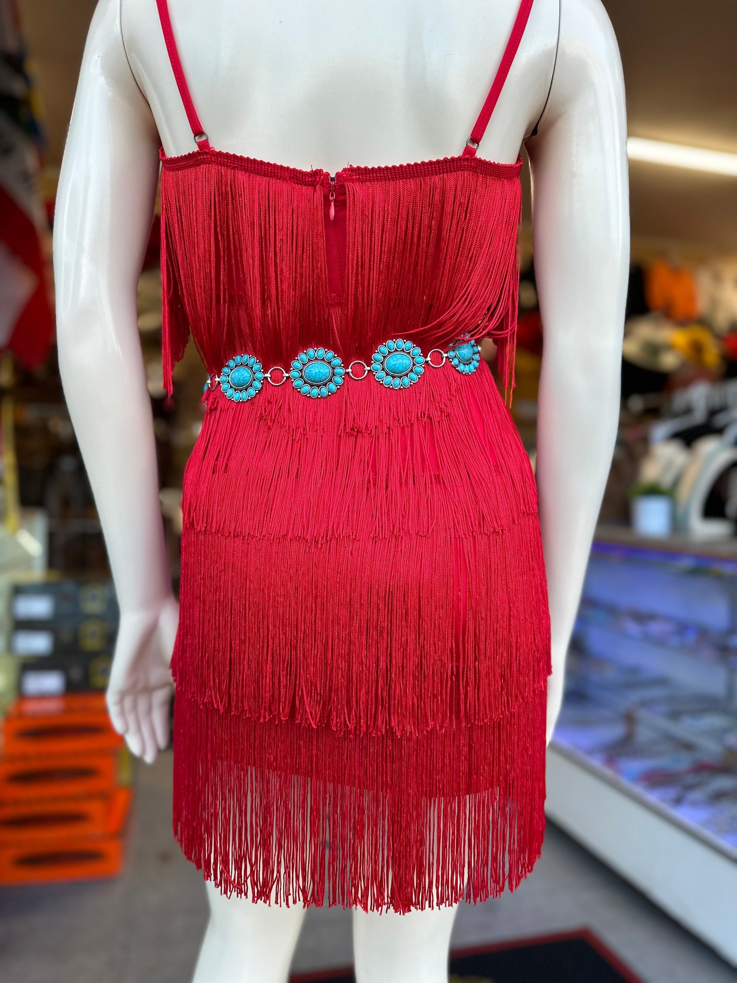 Red Fringe Dress