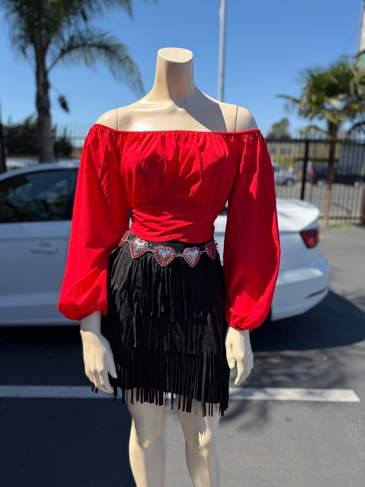 Black fringe skirt
