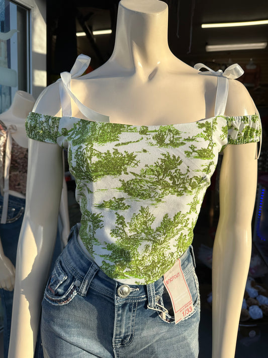 Floral Green Corset