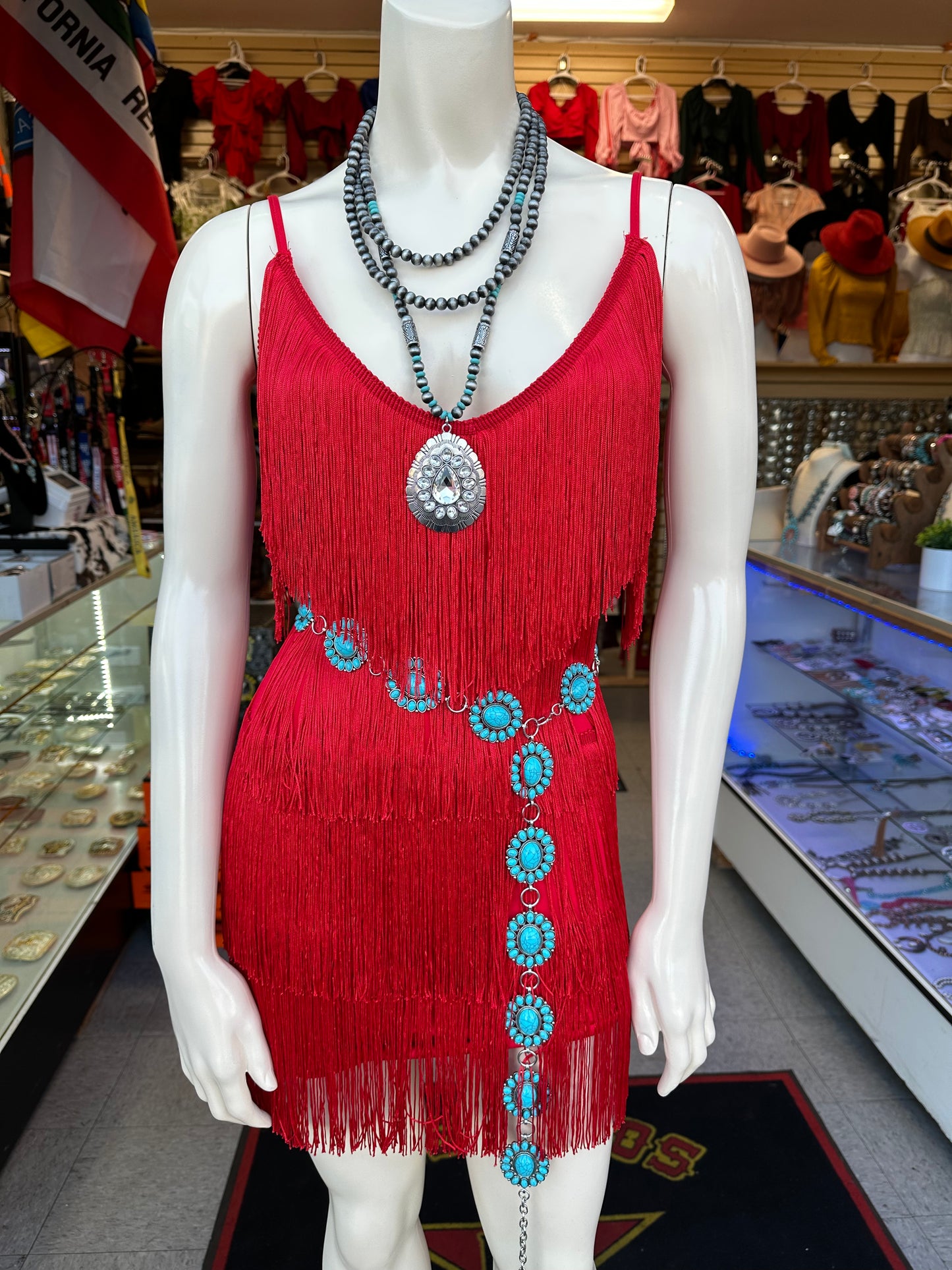 Red Fringe Dress