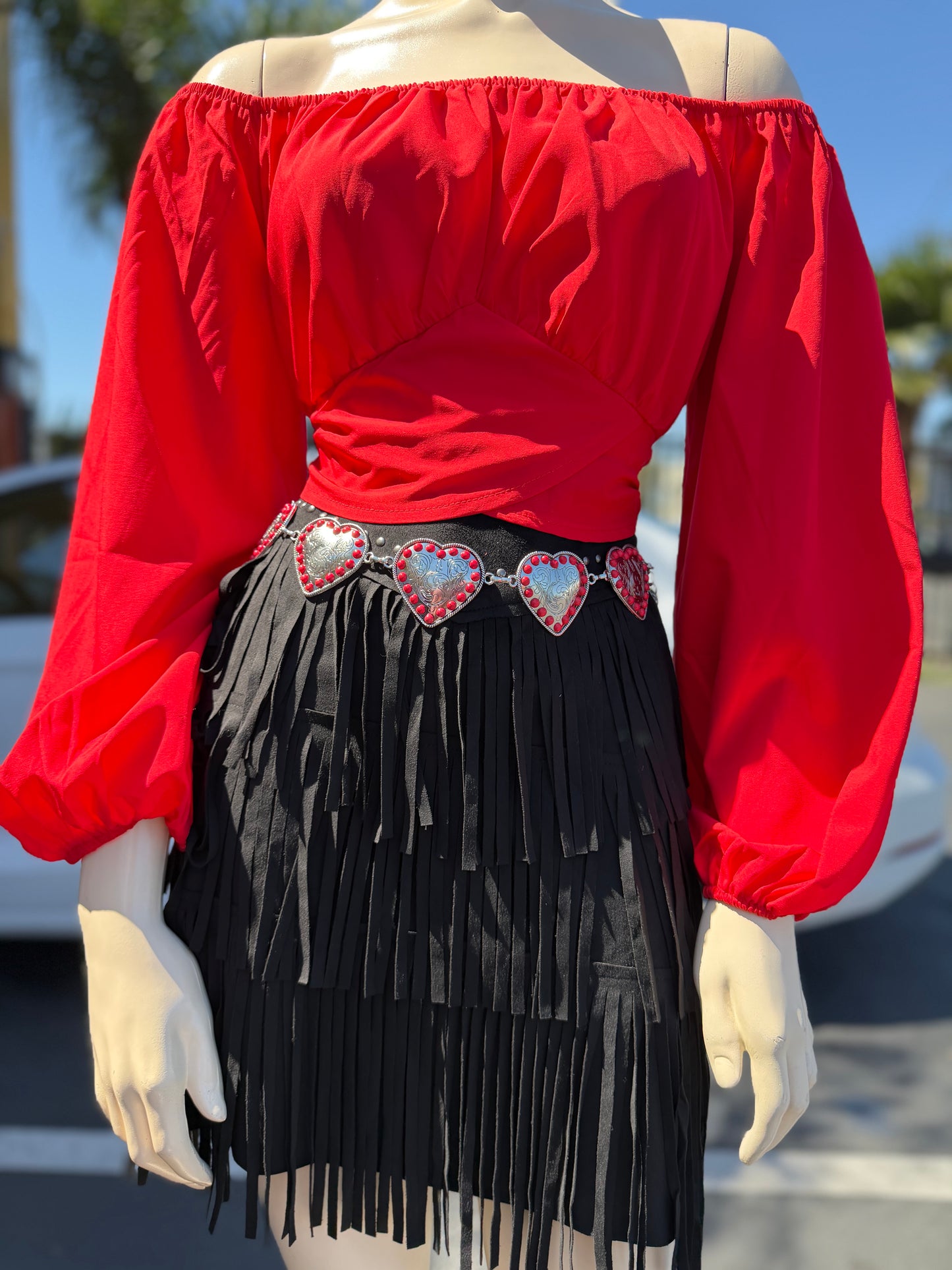 Black fringe skirt
