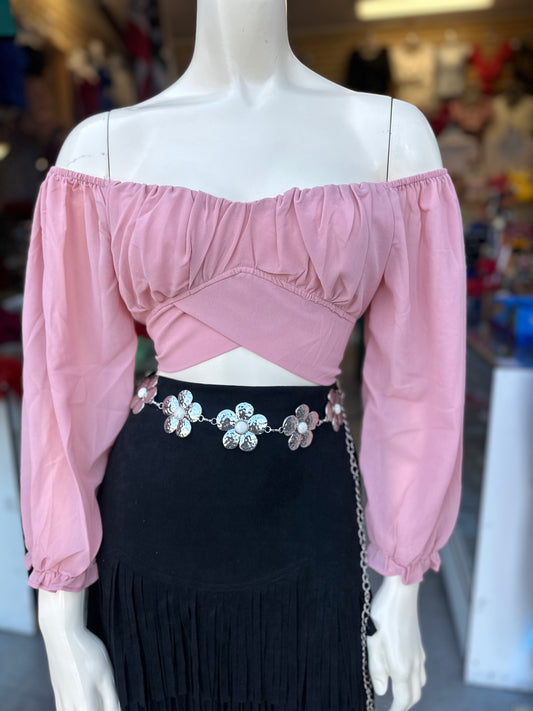 Catalina long sleeve top (dusty pink)