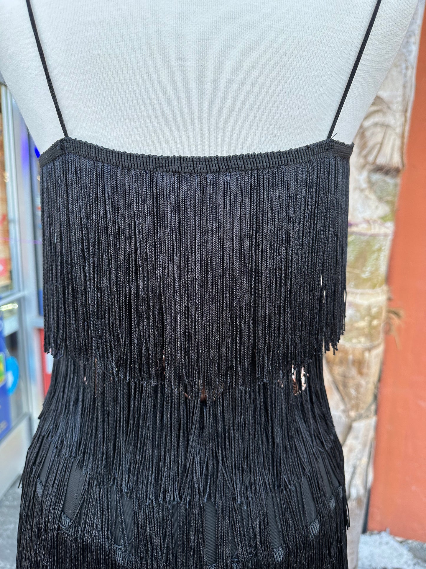 Black Fringe Romper