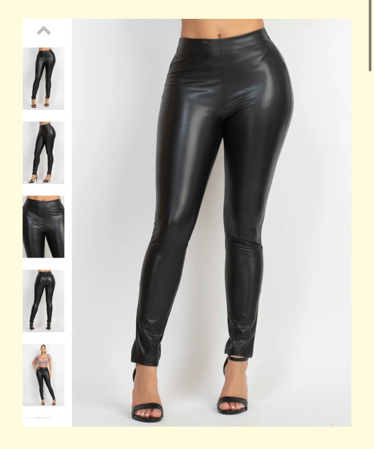 Skinny faux leather pants(reg & plus size)
