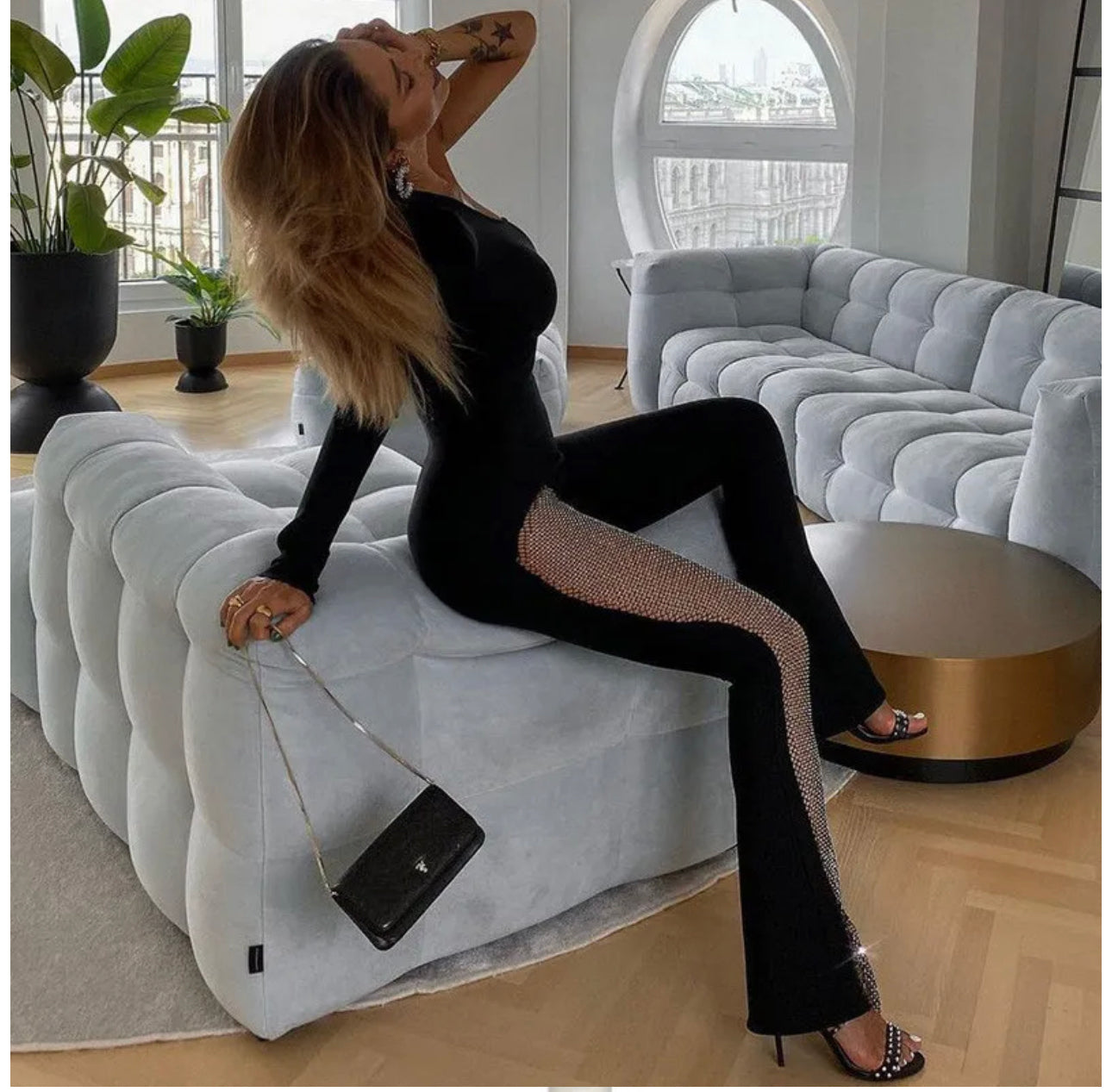 One sleeve flare jumpsuit