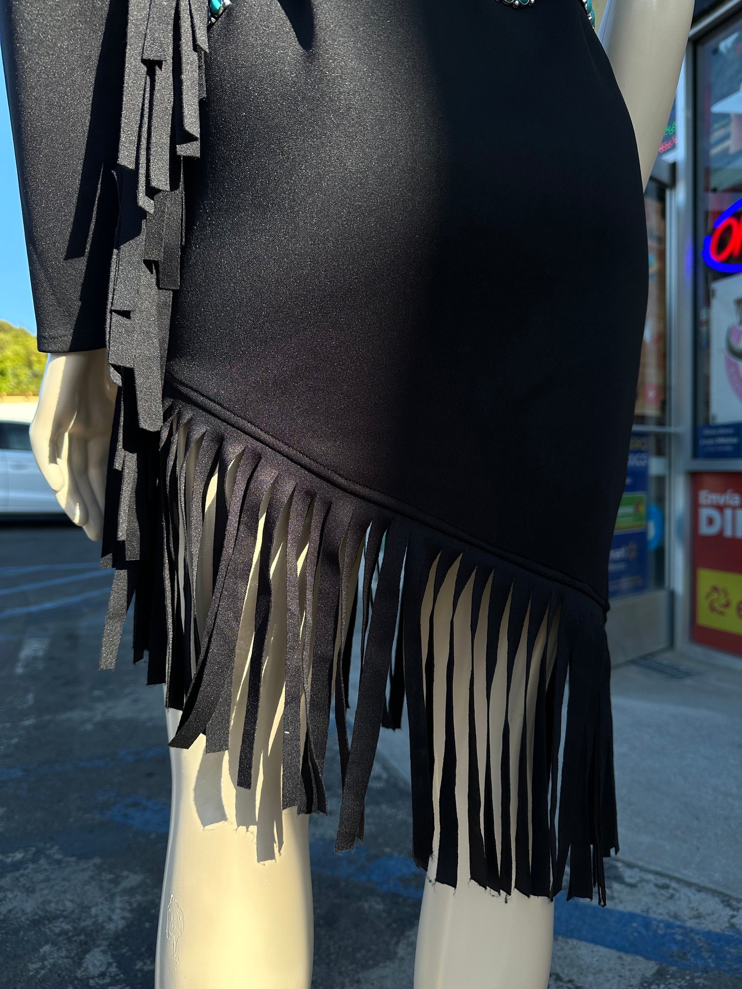 Black Fringe Dress