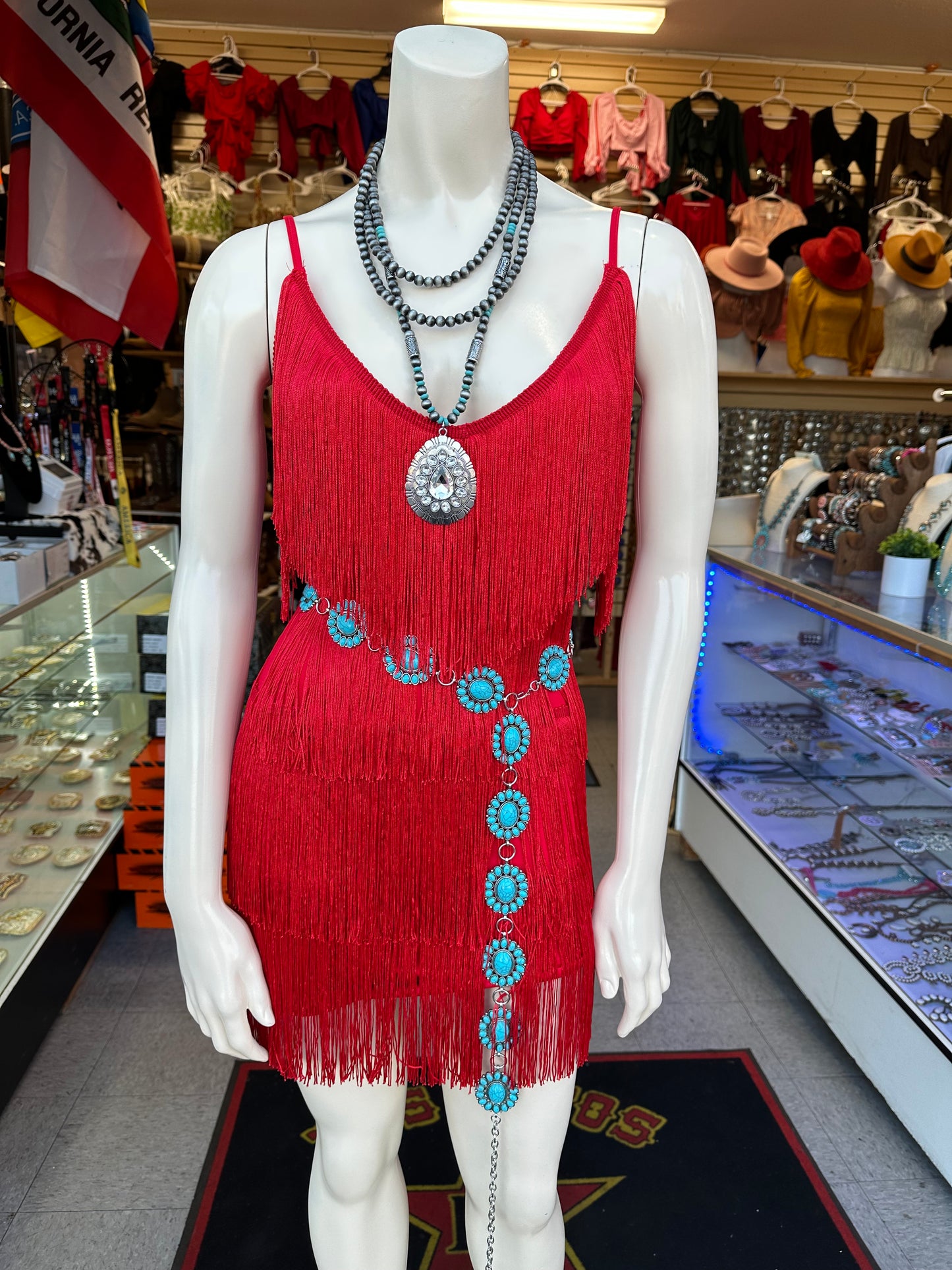 Red Fringe Dress
