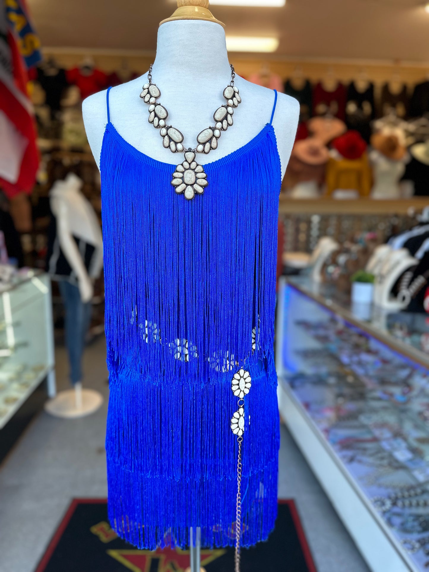 Royal blue fringe Dress