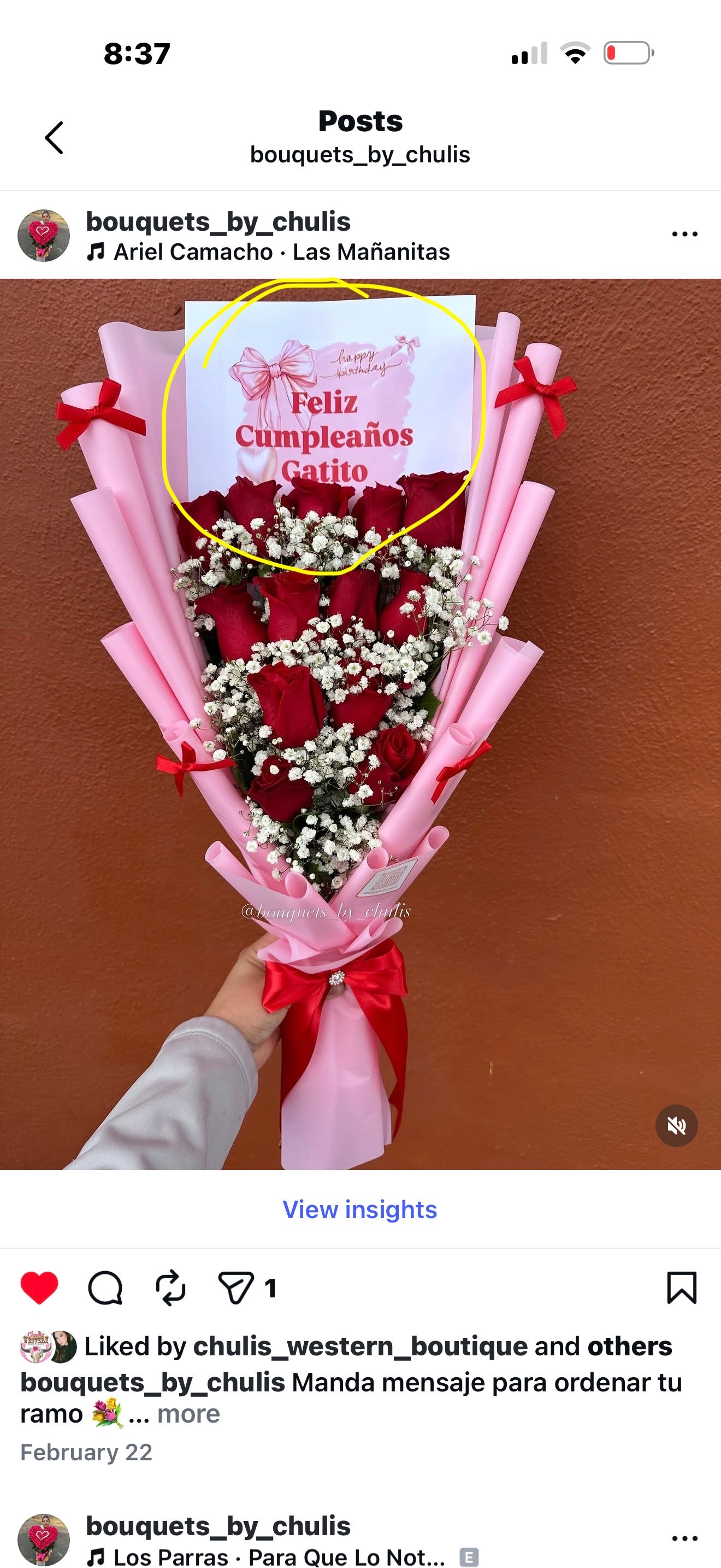 12 roses flat bouquet !DEPOSIT ONLY $25
