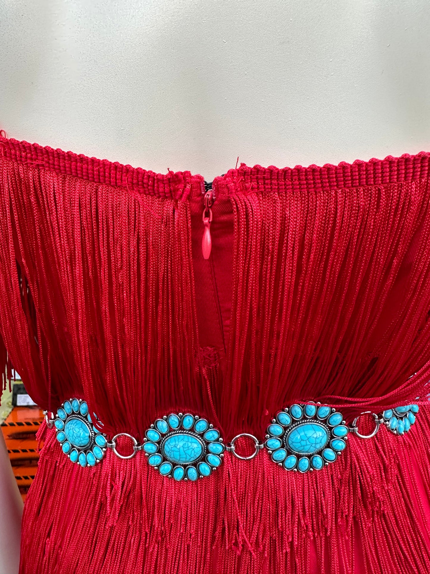 Red Fringe Dress