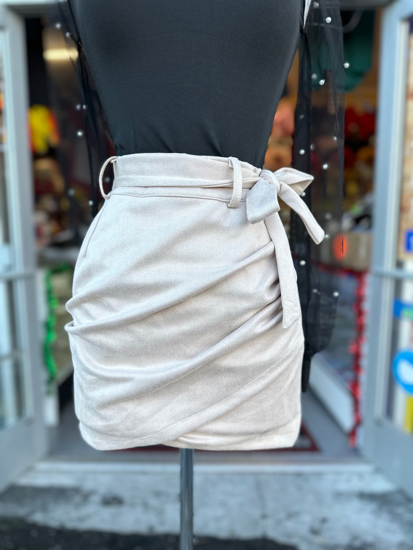 High waist suede skirt (2 colors available)
