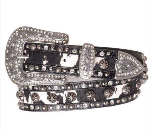 Women’s hair-on-hide belt