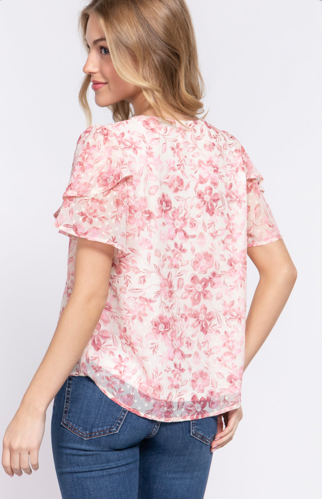 Ruffle print blouse (2 colors)