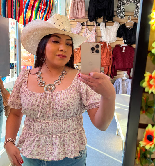 Lizett floral Plus size top