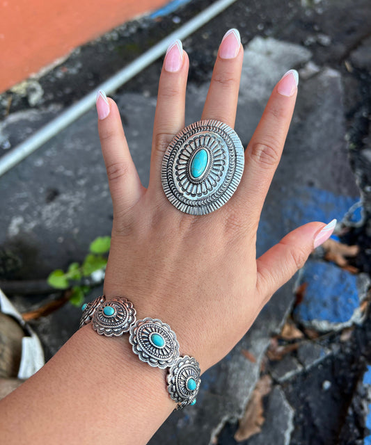Silver/turquoise ring
